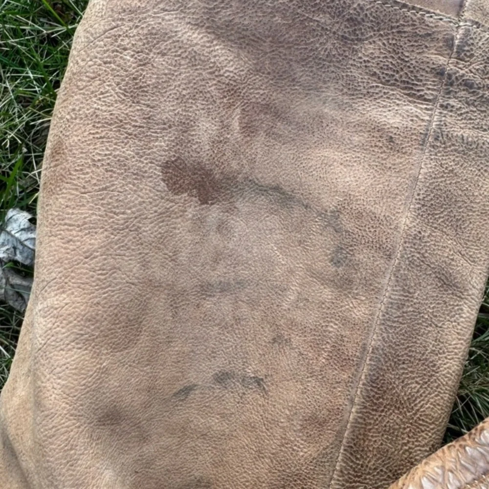 Frye Taupe Leather OTK Riding Boots